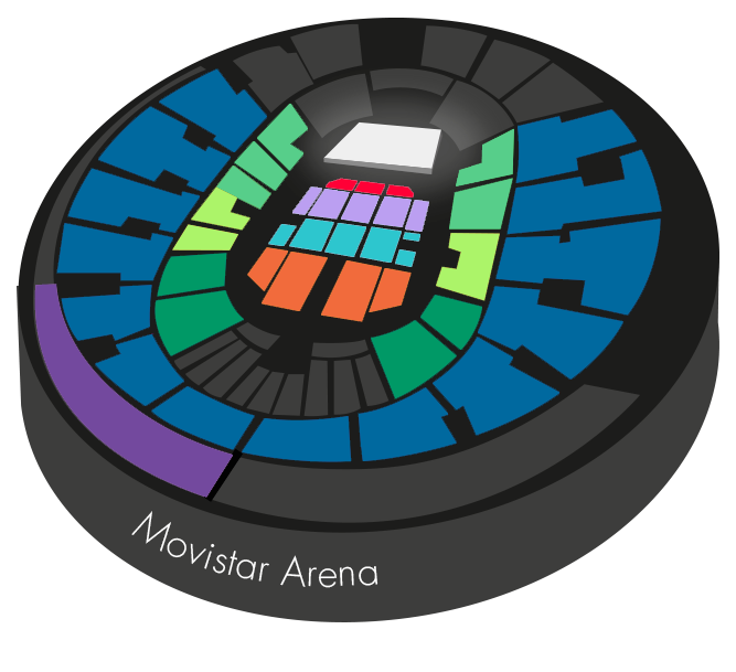 Mapa Movistar Arena Illapu - Entradas