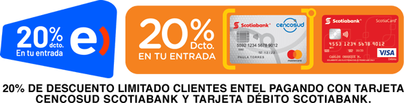20% descuento para clientes Entel pagando con Tarjeta Cencosud Scotiabank